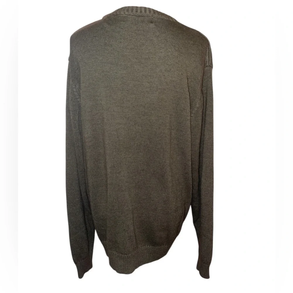 OSCAR DE LA RENTA Cable Knit Crewneck Sweater Cozy Warm Olive Green Size XL